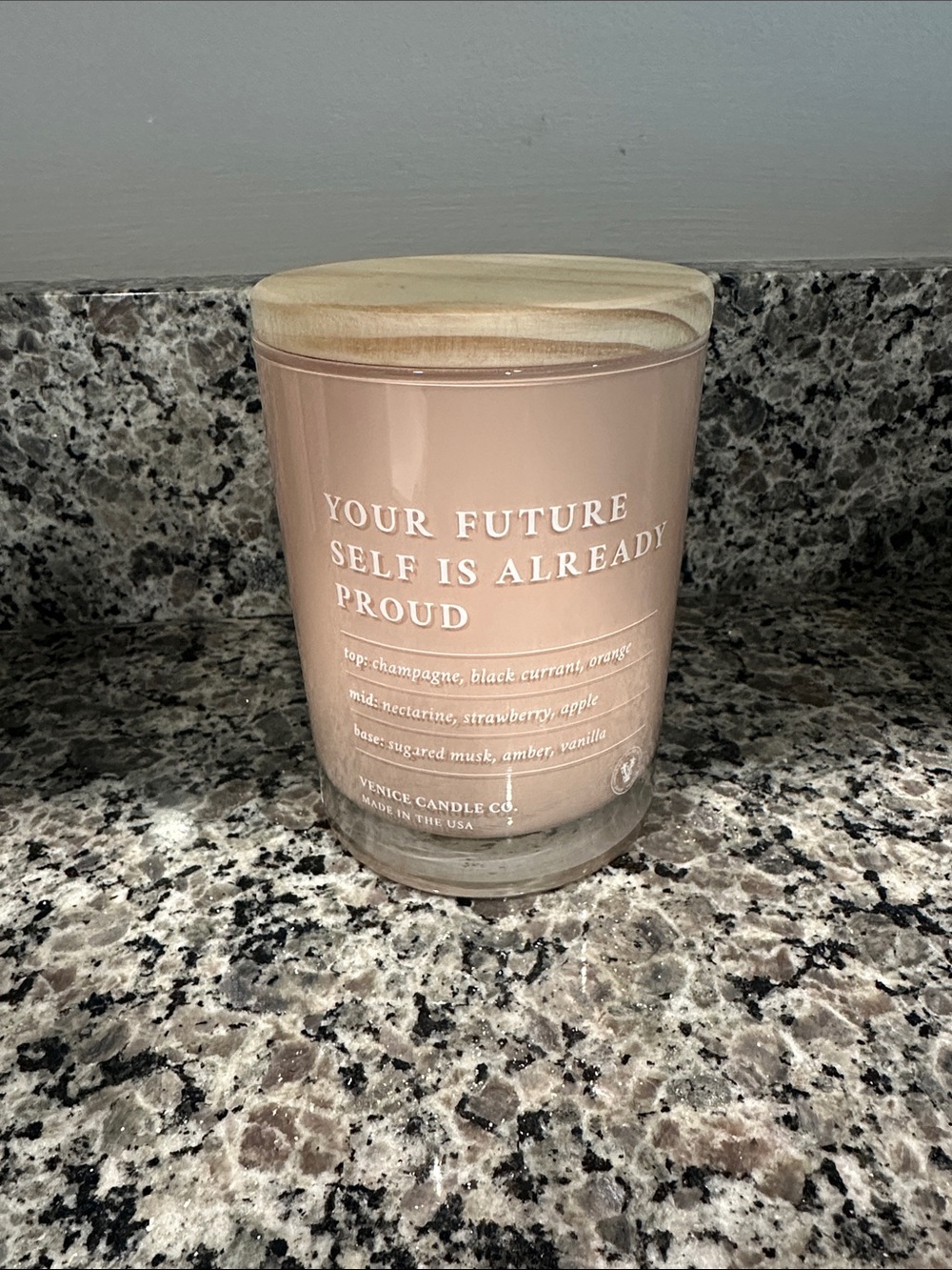 'Your Future Self Is Already Proud' Blush Pink Scented Candle